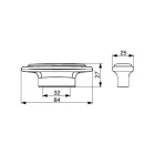 Citterio Giulio XR28 gombfogantyú, 32 mm, matt bronz / porcelán