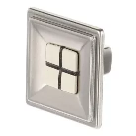   Citterio Giulio XR29 gombfogantyú, kicsi, matt nikkel / porcelán