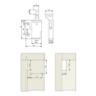 Italiana Ferramenta ZK függesztő vasalat, fém, 55x46mm, T12,5 jobb, cink fehér