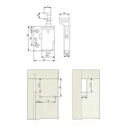 Italiana Ferramenta ZK függesztő vasalat, fém, 55x46mm, T12,5 bal, cink fehér