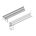 RIEX ES80 felső és alsó vezetősín tolóajtóhoz, 3000mm, galvanizált ezüst