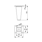 Riex GW20 bútorláb, kúpos egyenes, D45/D25, H150, lakkozatlan natúr borovi (4 db/csomag)