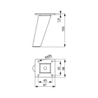 Riex GW22 bútorláb, kúpos dőlt, D45/D25, H100, lakkozatlan natúr bükk (4 db/csomag)