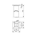 Riex GW25 bútorláb, négyzetes, 45x45 mm, H100, lakkozatlan natúr tölgy (4 db/csomag)