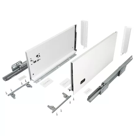SEVROLL 223482-18 V-BOX 18 3D SLIM csillapított fiókrendszer H-210 L-350mm, fehér, 18mm-es bútorlaphoz