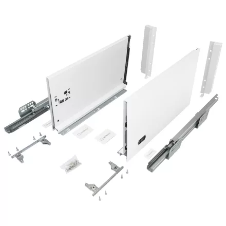 SEVROLL 223495-18 V-BOX 18 3D SLIM csillapított fiókrendszer H-238 L-550mm, fehér, 18mm-es bútorlaphoz