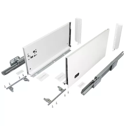 SEVROLL 223485-18 V-BOX 18 3D SLIM csillapított fiókrendszer H-210 L-500mm, fehér, 18mm-es bútorlaphoz