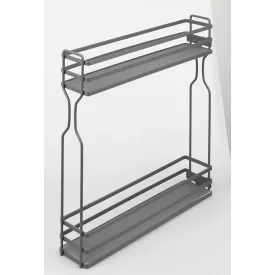   K-StrongWire dupla kosár 150mm (sötétszürke teli alj), csillapítás nélküli golyós fióksínnel