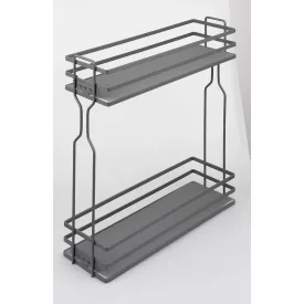   K-StrongWire dupla kosár 200mm (sötétszürke teli alj), csillapítás nélküli golyós fióksínnel