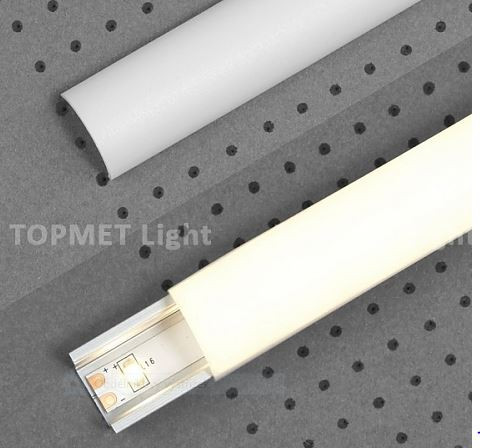 StrongLumio takaróprofil Uni/Arc LED profilhoz félkör tejfehér 2m