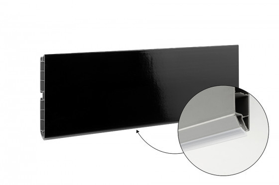 SCILM szokli lábazati takaró előlap 100 mm (2m), fekete fényes